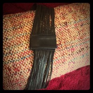 Gorgeous String leather waist belt - BK